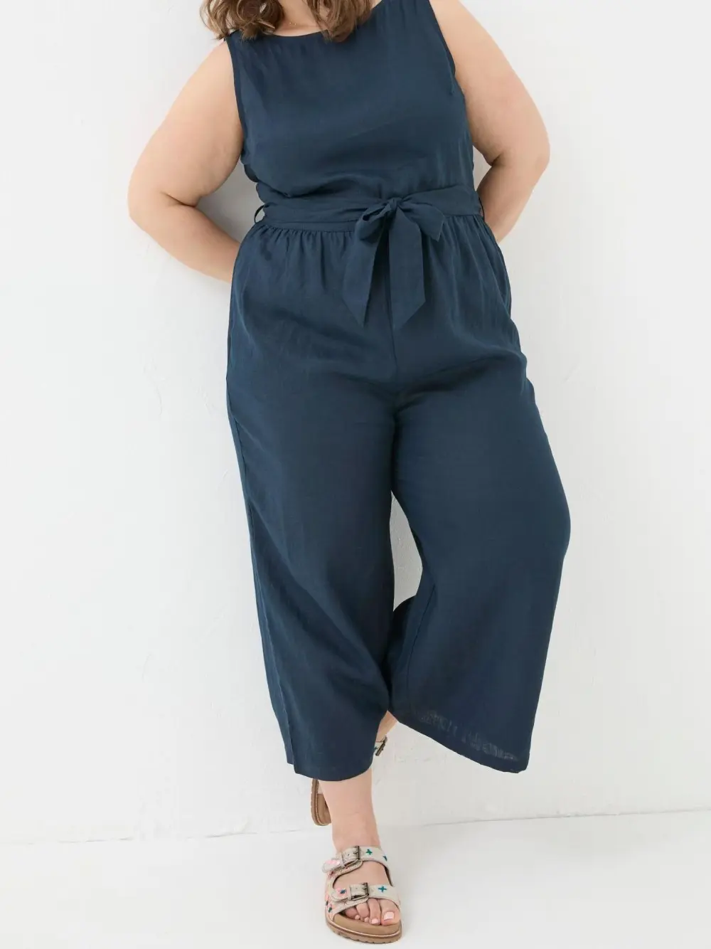 Blue Linen Jumpsuit
