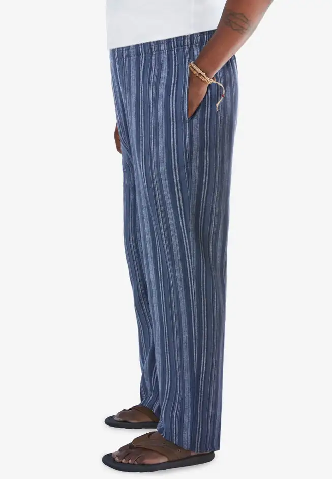 Elastic Waist Gauze Cotton Pants