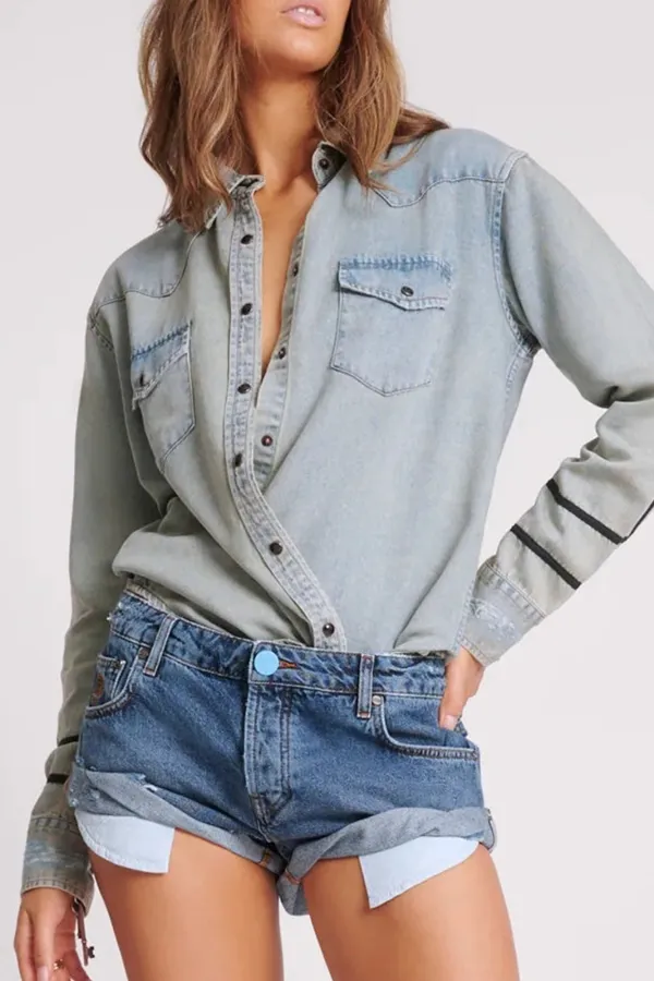 Blue Retro All-Match Daily Shorts