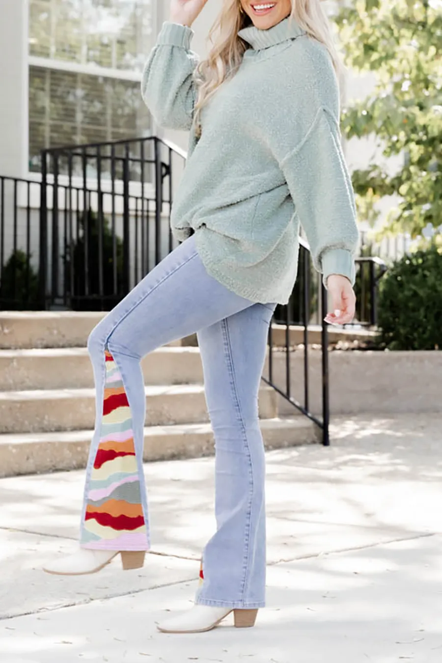 Embroidered Flare Jeans