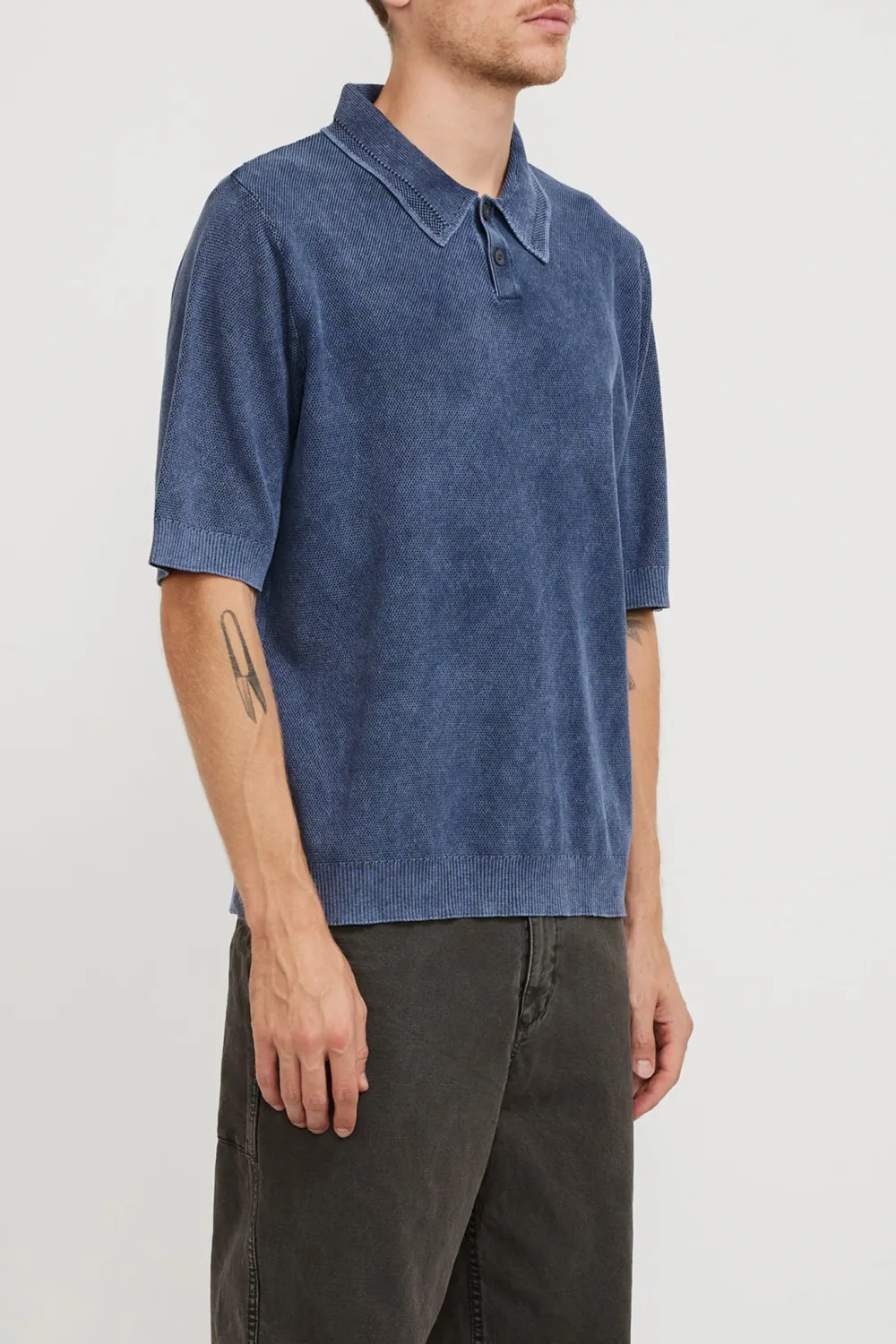 Rice Stitch Polo Midnight