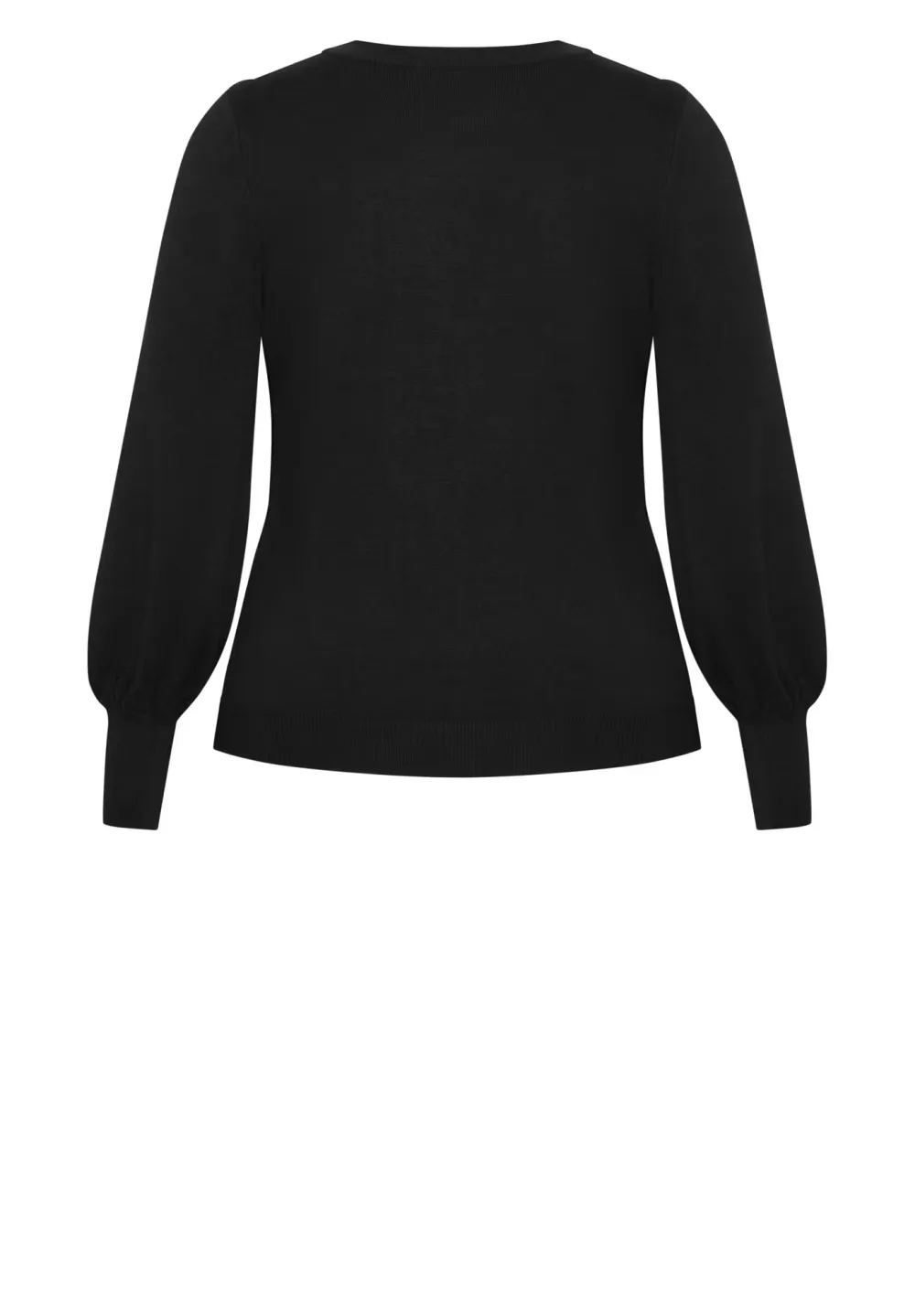 Solid Color Ribbed Cuff Sweater