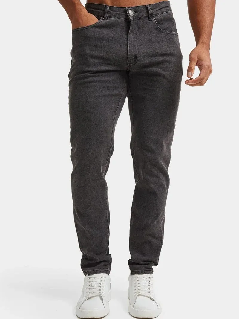 Dark Grey Casual Daily Soft  Athletic Jeans