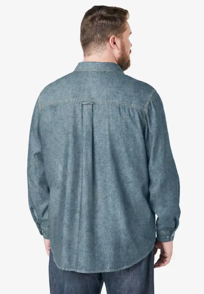 Long Sleeve Denim and Twill Shirt