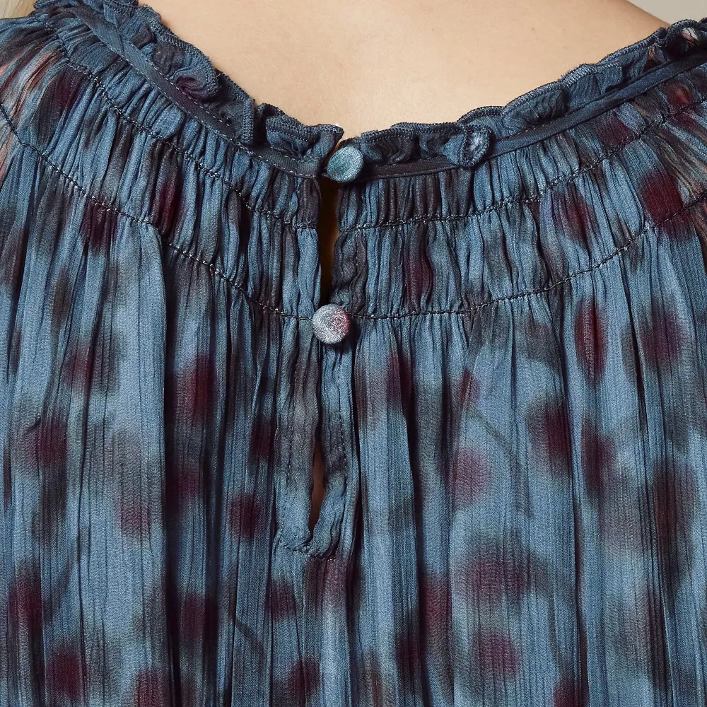 Crinkle Chiffon Sheer Long-Sleeve Dresses