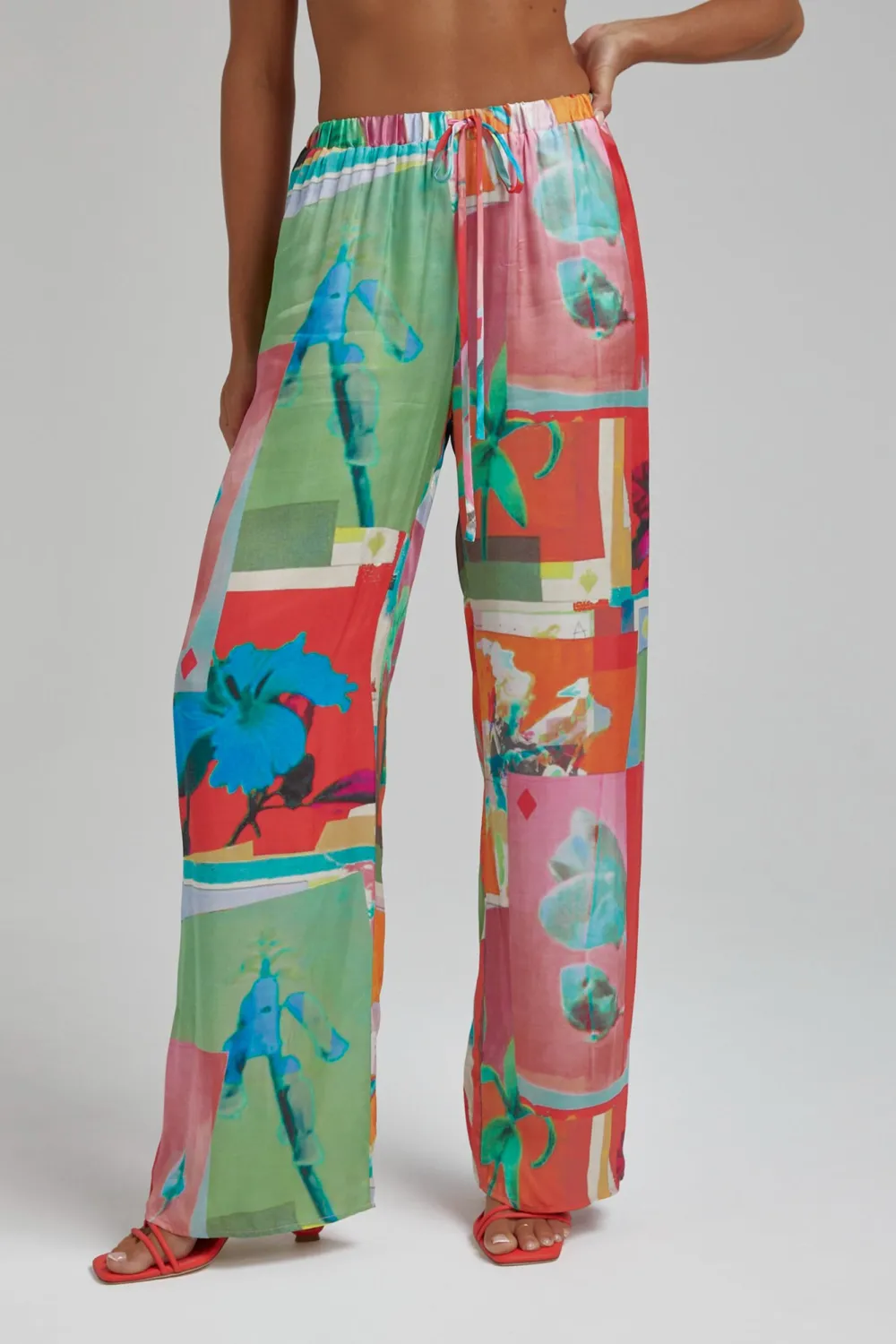 Unique Art Patchwork Pattern Straight  Pants