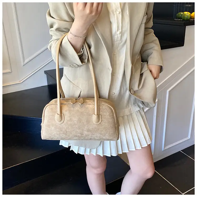 Roomy Suede Baguette Bag
