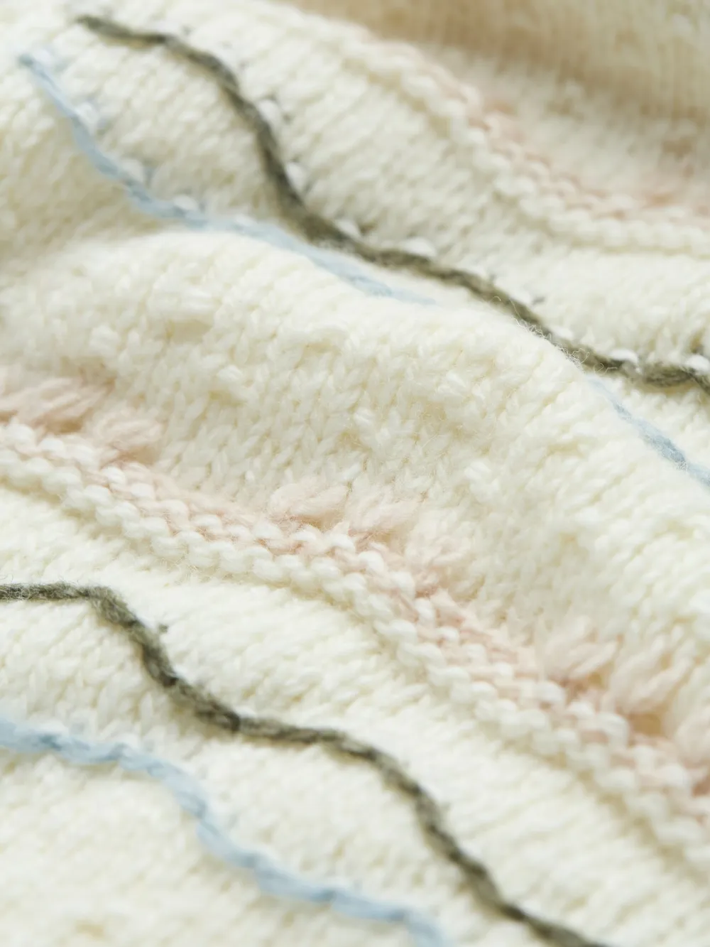 Ivory Pattern Knitted Crew Neck Jumper