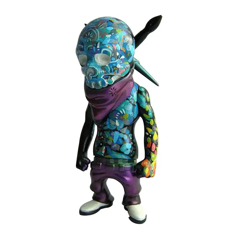 Resin Sculpture Figurine Rock Skull Doll Halloween Ornaments Home Desktop Decoration Statue Room Decoration Accessories