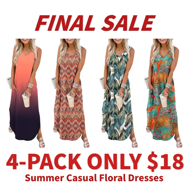 Summer Casual Floral Maxi Dresses