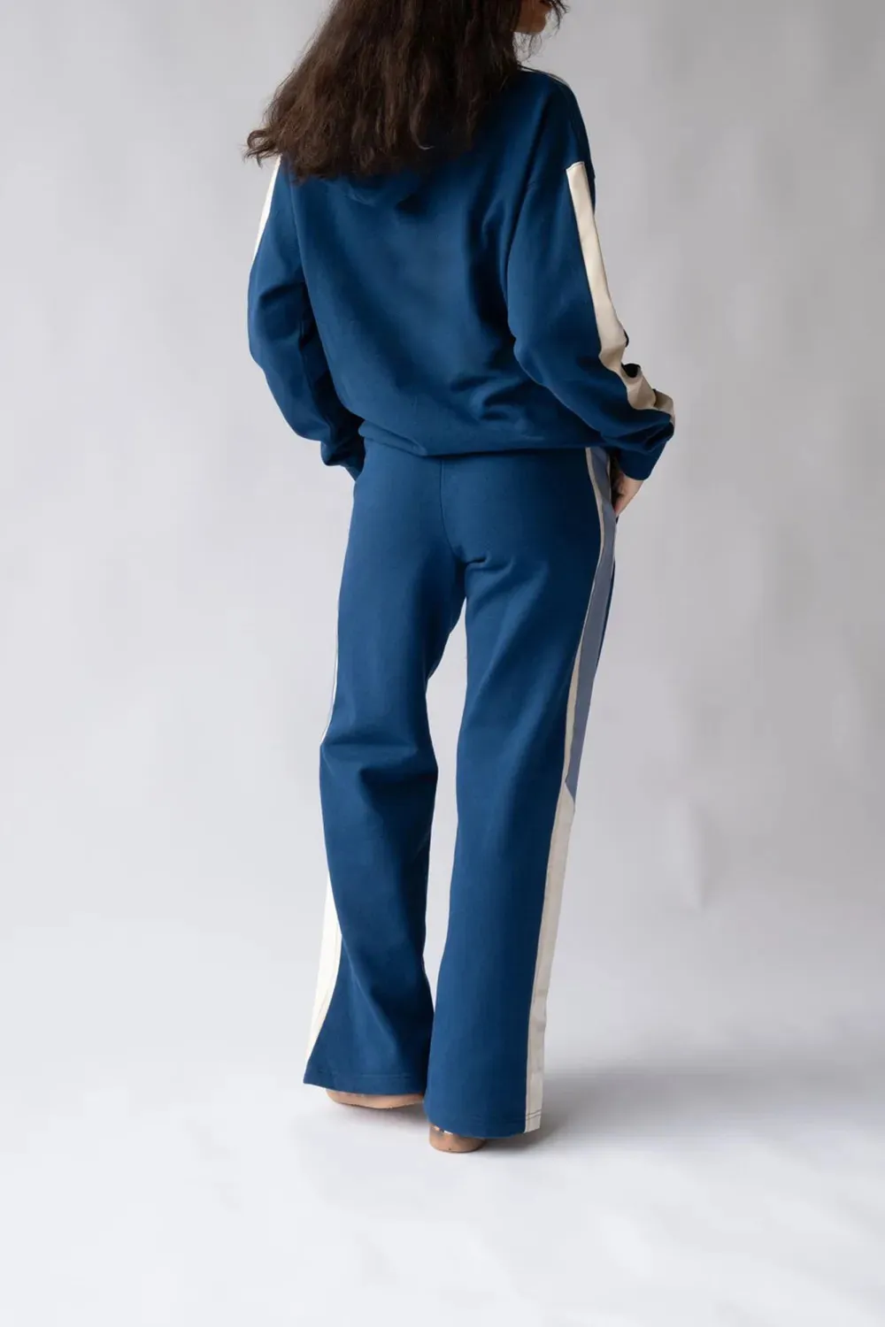 Dark Blue Classic Drawstring Breathable Loose Hoodie