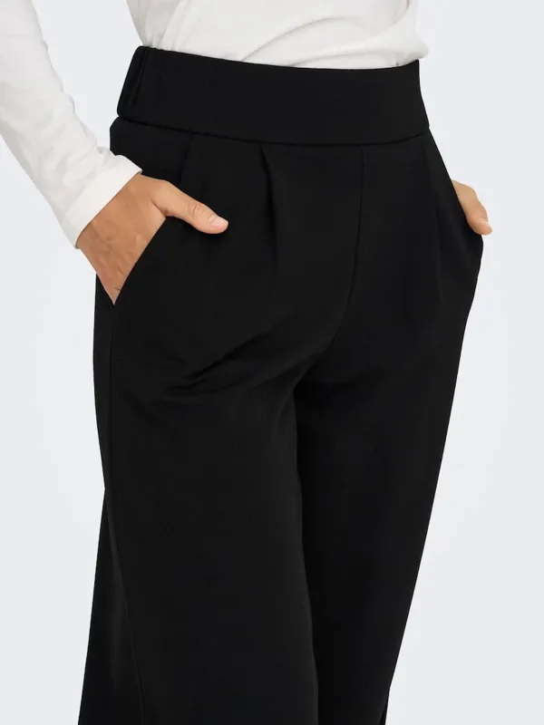 Casual Style Wide Leg Pleat-Front Pants