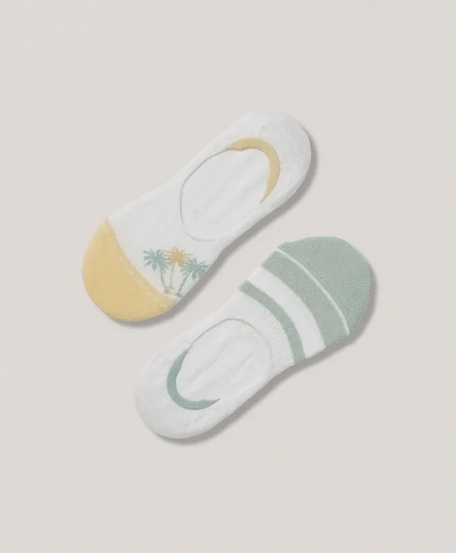 Pattern No-Show Socks 2-Pack
