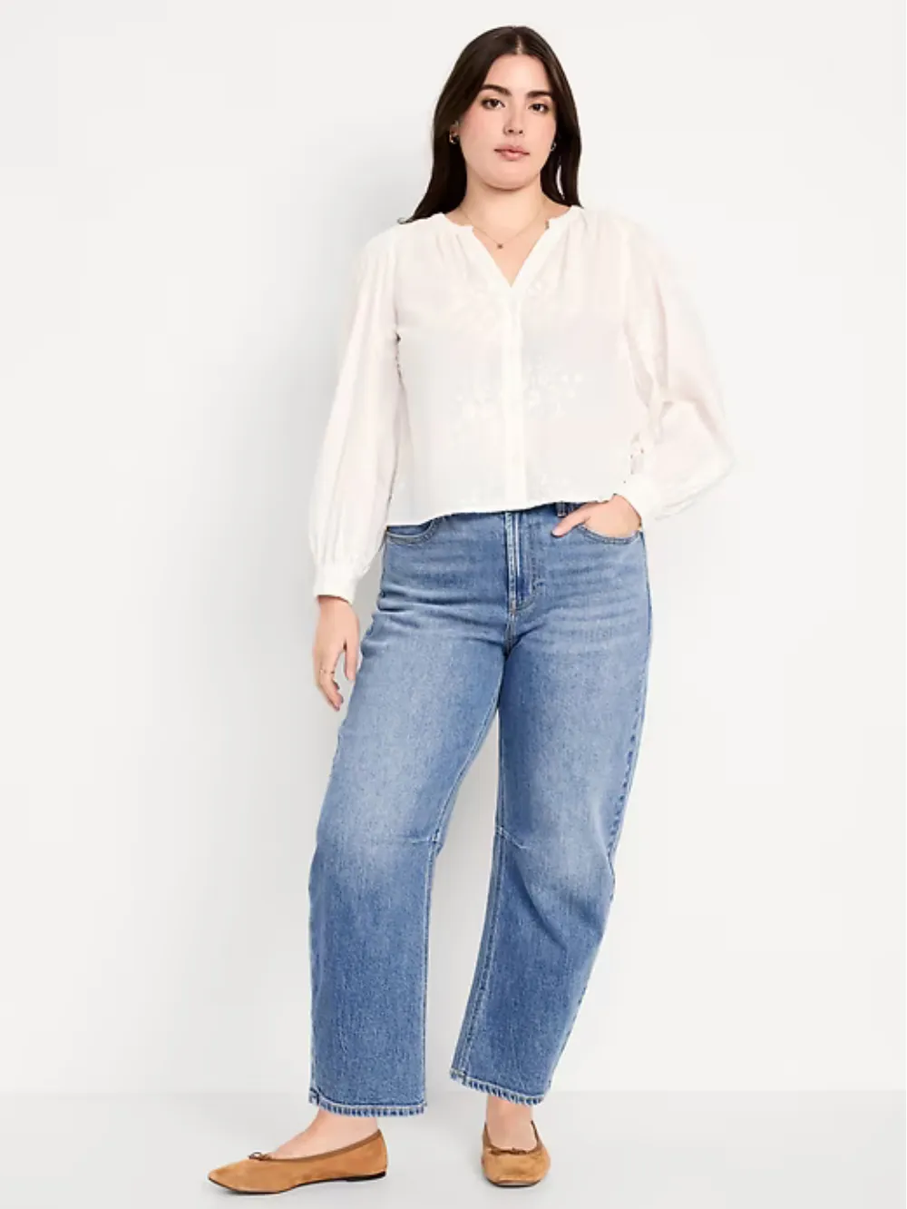 ⚡Last day Promotion🔥 Women's High-Waisted Barrel Ankle Jeans