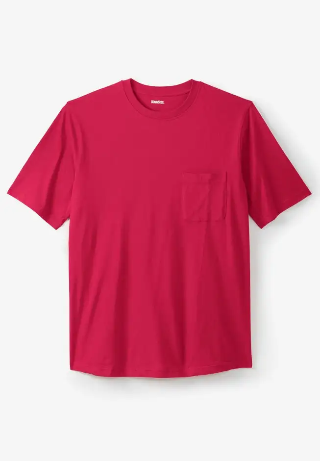 Shrink-Less Lightweight Pocket Crewneck T-Shirt