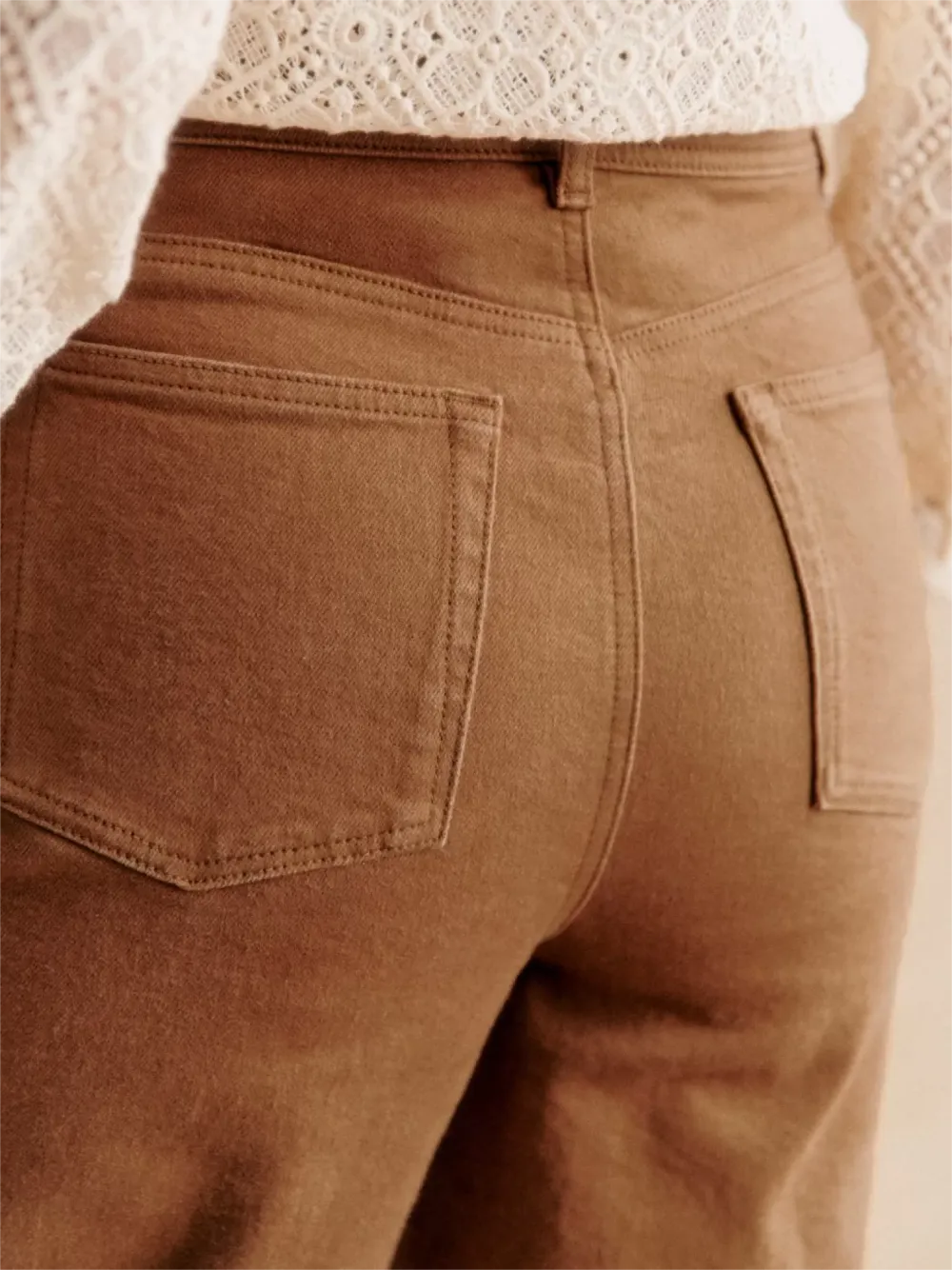 Casual Style Brown Denim