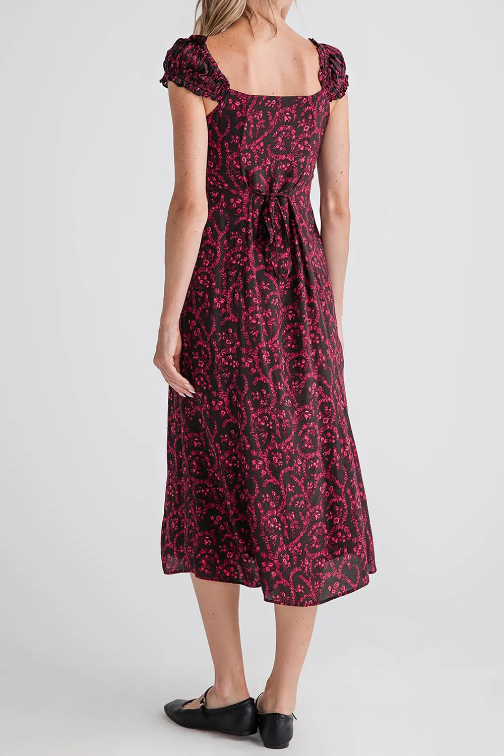 Olivaceous Dress - Black Red