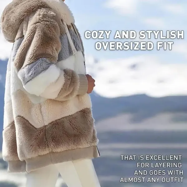 RCONTRASTING LAMB WOOL PADDED COAT