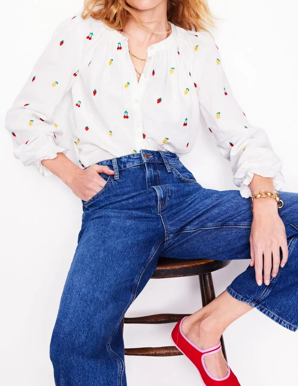 White Cherry - Print Blouse