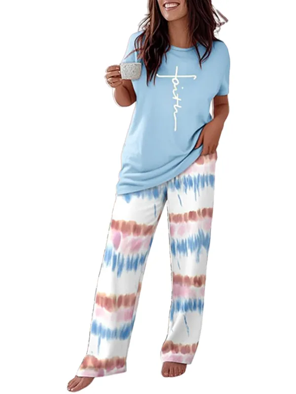 🔥FLASH SALE🔥Women's 2 Piece Pajama Set - Short Sleeve Comfy Loungewear