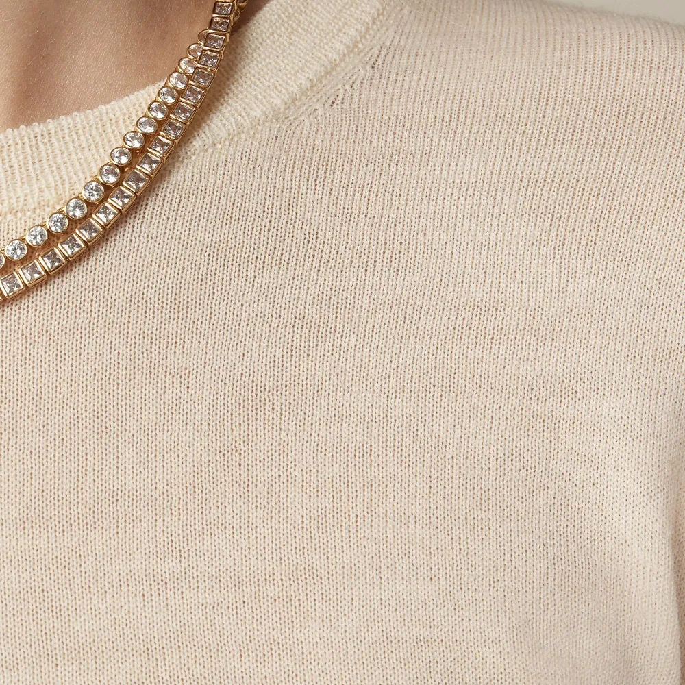 Ribbed Cashmere Cropped Crewneck Sweaters