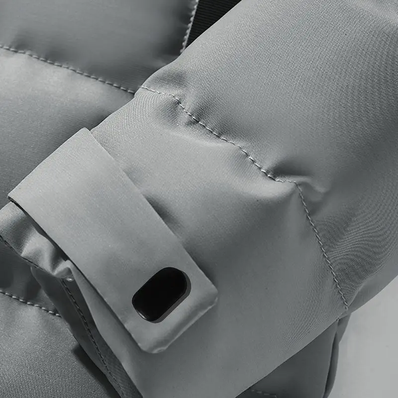 Men's Heavy-Duty Windproof Winter Coat - Thickened Full-Zip Hooded Jacket with Padded, Full-Zip Closure & Two Pockets, Machine Washable Cold-Resistant Outerwear for Skiing, Commuting, and Daily Use (Casual Fit) Menswear Zipper Outdoor Stylish