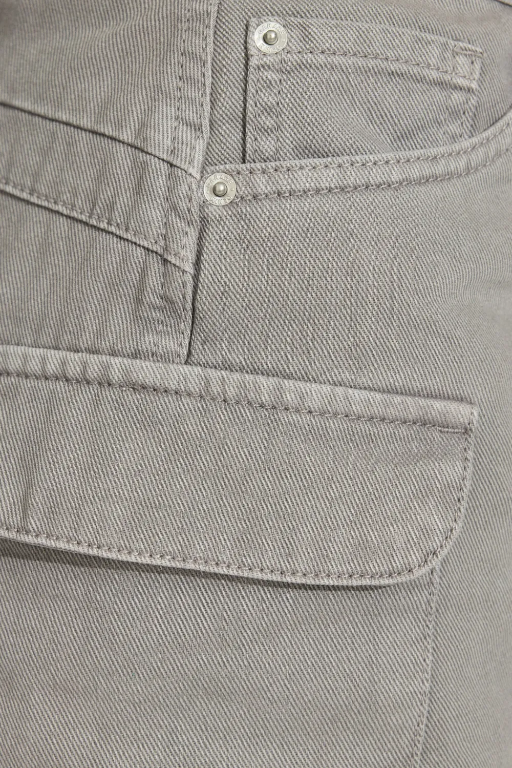 Cargo Denim Low Waist Skirt Grey