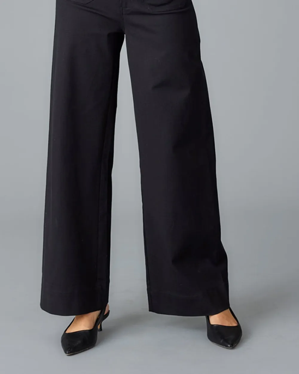 Black High Waisted Wide Leg Trouser