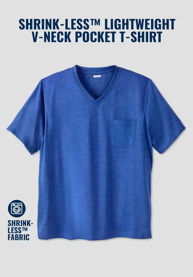 Shrink-Less Lightweight V-Neck Pocket T-Shirt