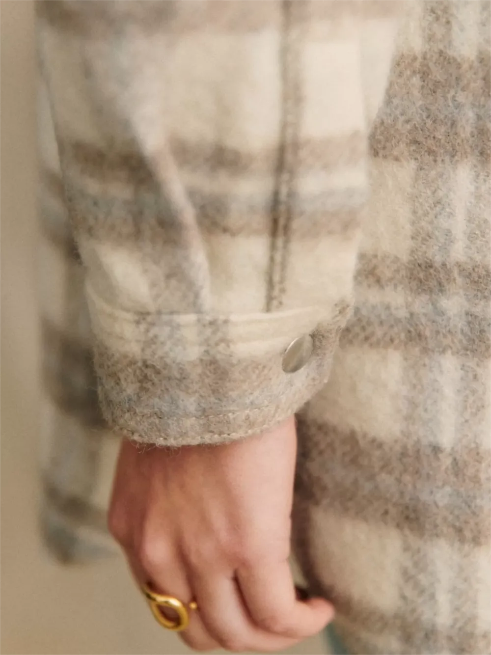 Oversized Check Wide Sleeves Jacket