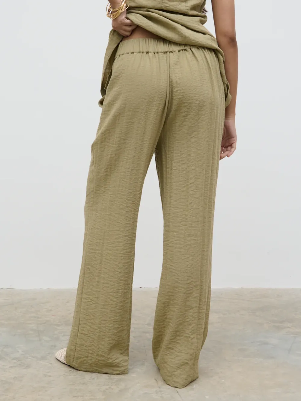 Casual Style Olive Trousers