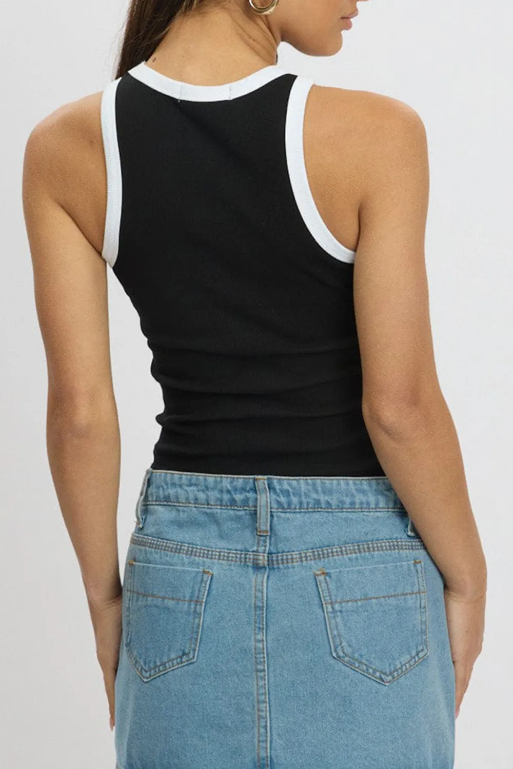 Black Rib Tank Sleeveless