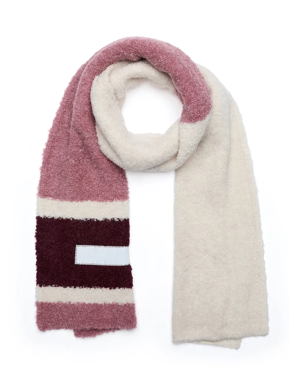 Pink Block Patterned Warm Scarf