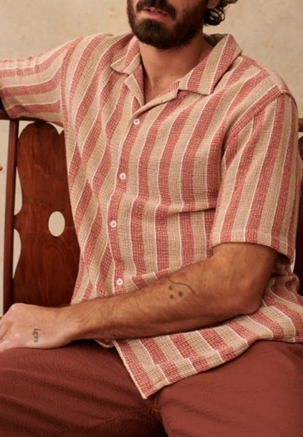 Shirt-Textured Rust / Beige stripes