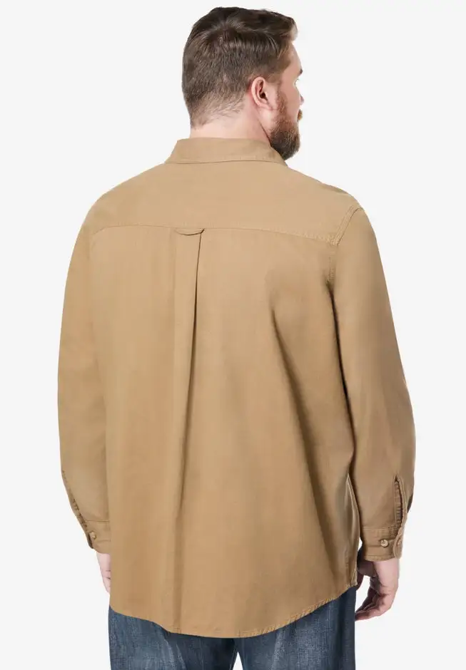 Long Sleeve Denim and Twill Shirt