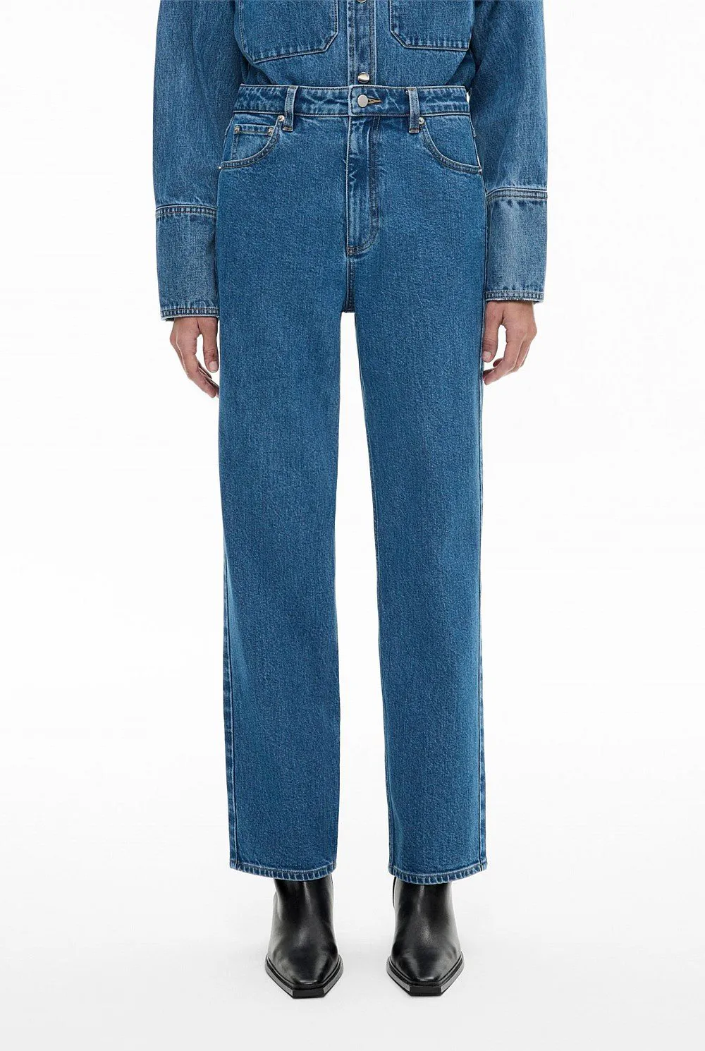 Light-Washed Straight-Leg Denim Jeans