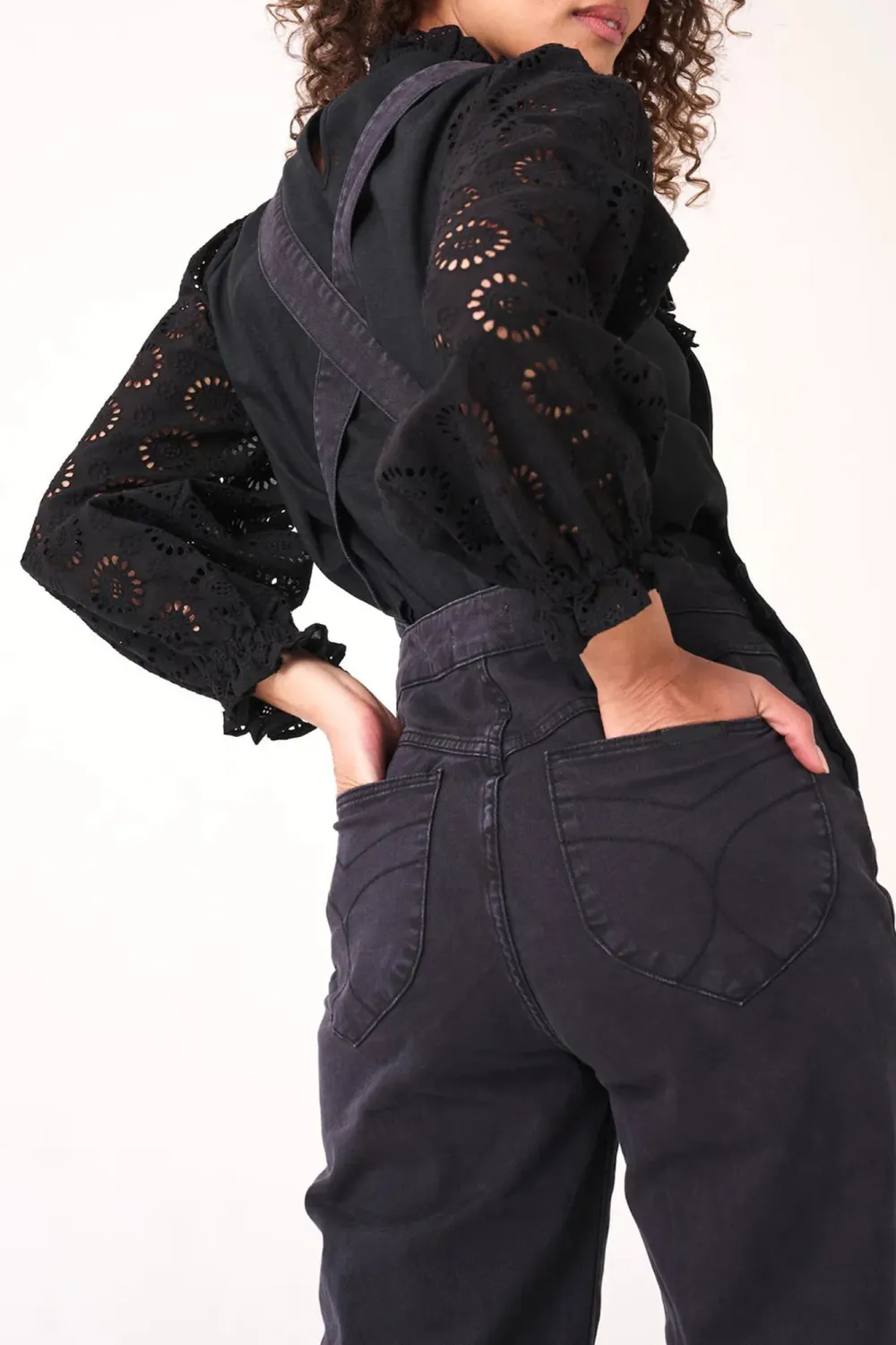 Black Retro Slim-Fit Comfortable Breathable Jumpsuit