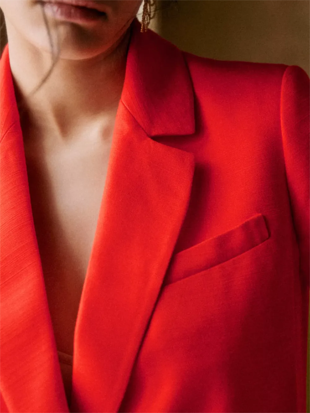 Red Single Breasted Blazer