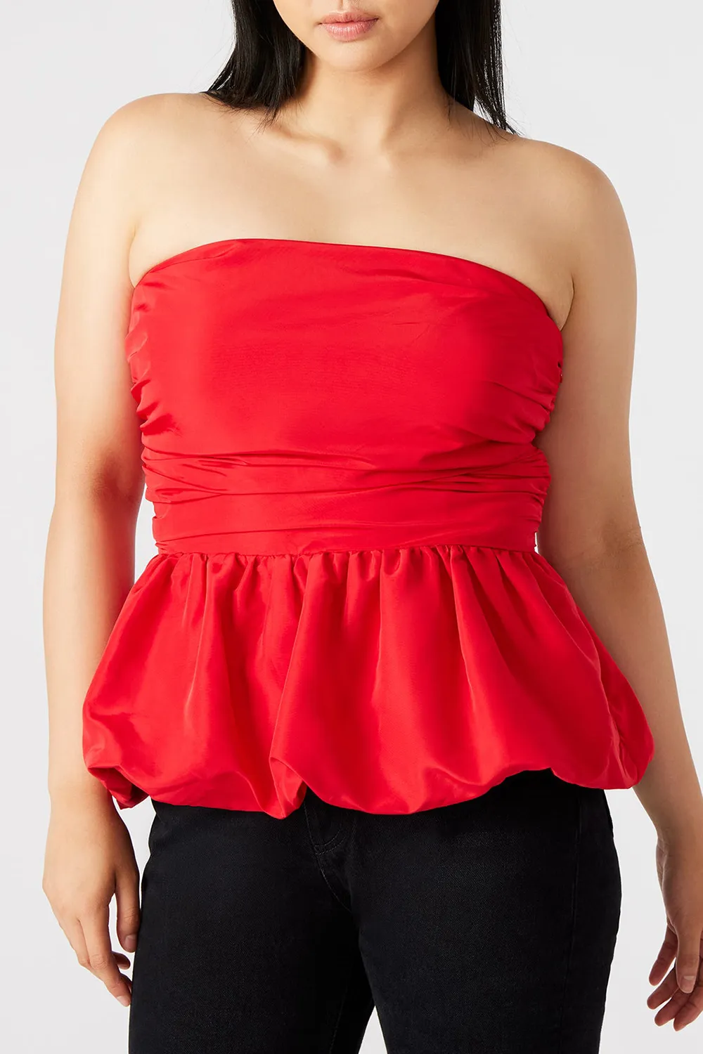 Straight Neck Top Black