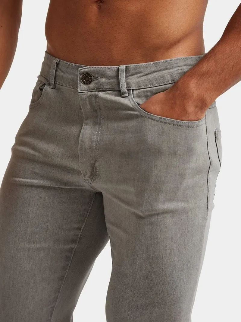 Light Grey Casual Daily Athletic Jeans