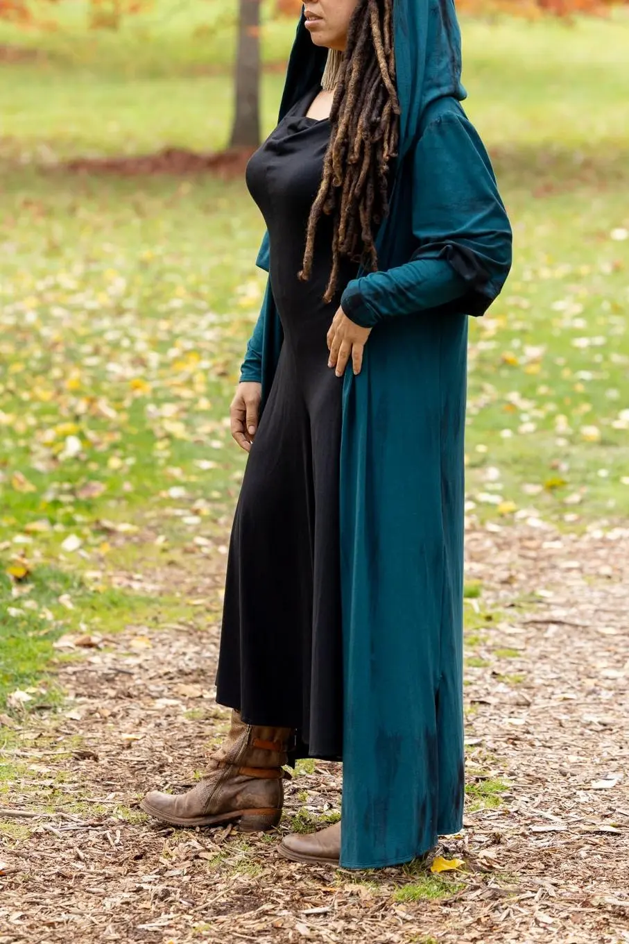 Cauldron Robe - Shibori - Dark Teal