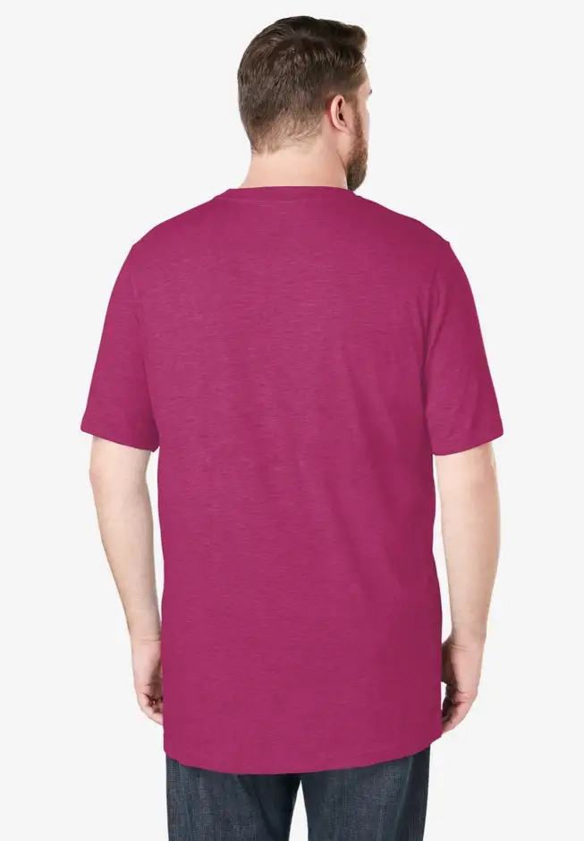 Shrink-Less Lightweight Longer-Length Crewneck Pocket T-Shirt