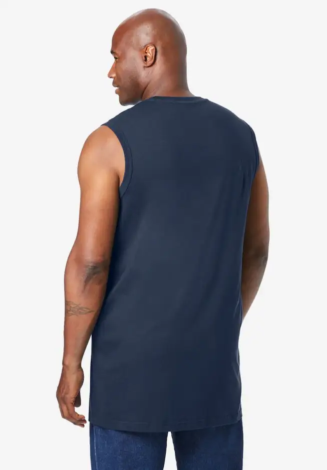 Shrink-Less Longer-Length Lightweight Muscle Pocket Tee