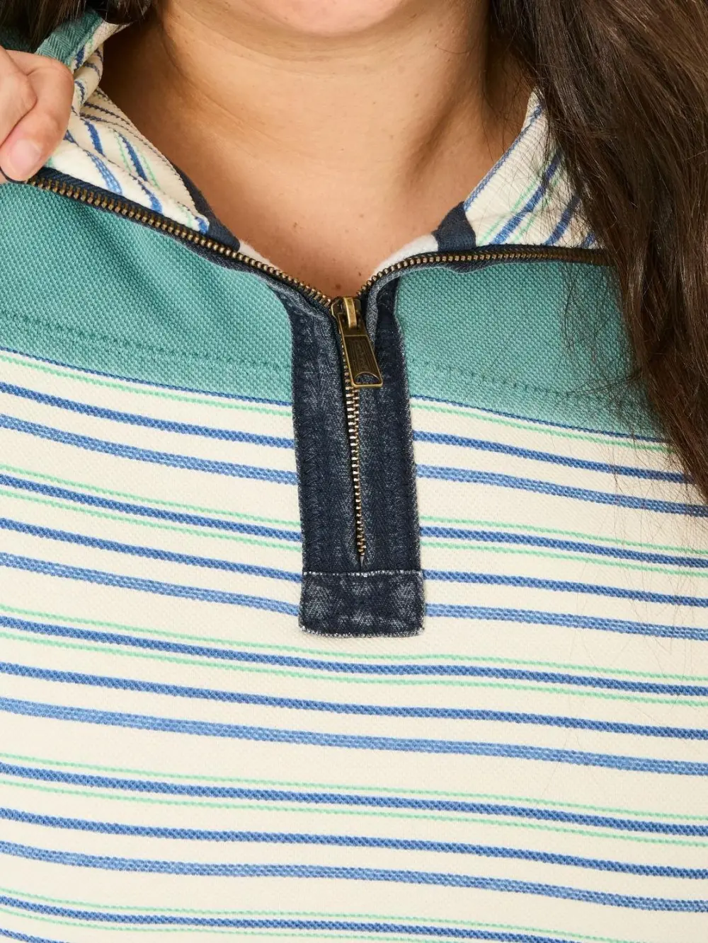 Blue Stripe Stretch Hoodie