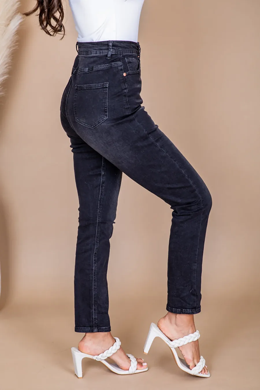 Black Vintage Straight Leg Jeans