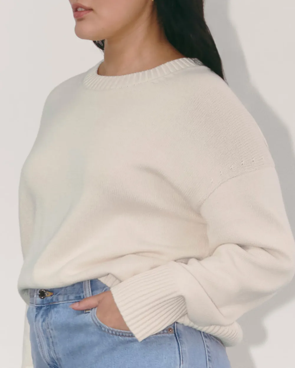 White Sweater in Everyday Cotton