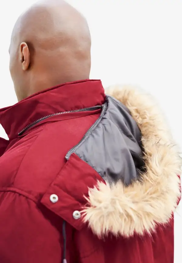 Arctic Down Parka with Detachable Hood and Insulated Cuffs