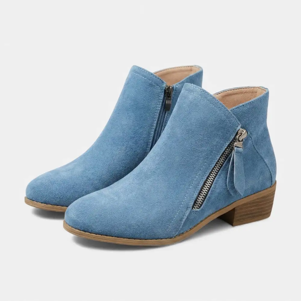 Stacked Heel Ankle Boots
