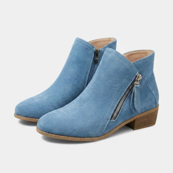 Stacked Heel Ankle Boots