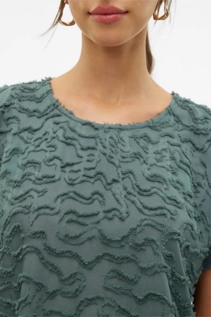 Textured Crew Neck Short Sleeve T-Shirts